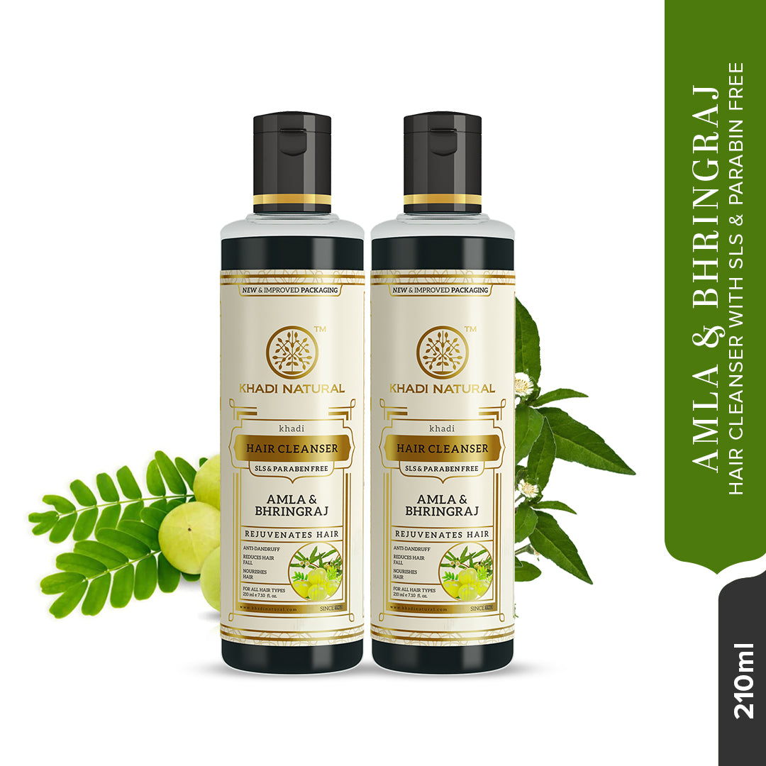 Khadi Natural Amla & bhringraj hair cleanser-SLS/Paraben Free 