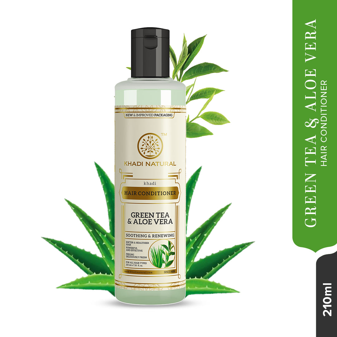 Khadi Natural Herbal Greentea & Aloevera Hair Conditioner-210 ml