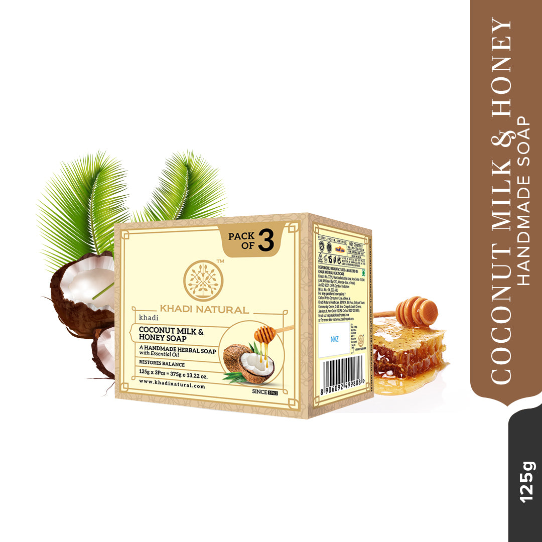 Khadi Natural Herbal Coconut Milk & Honey Soap 125 g