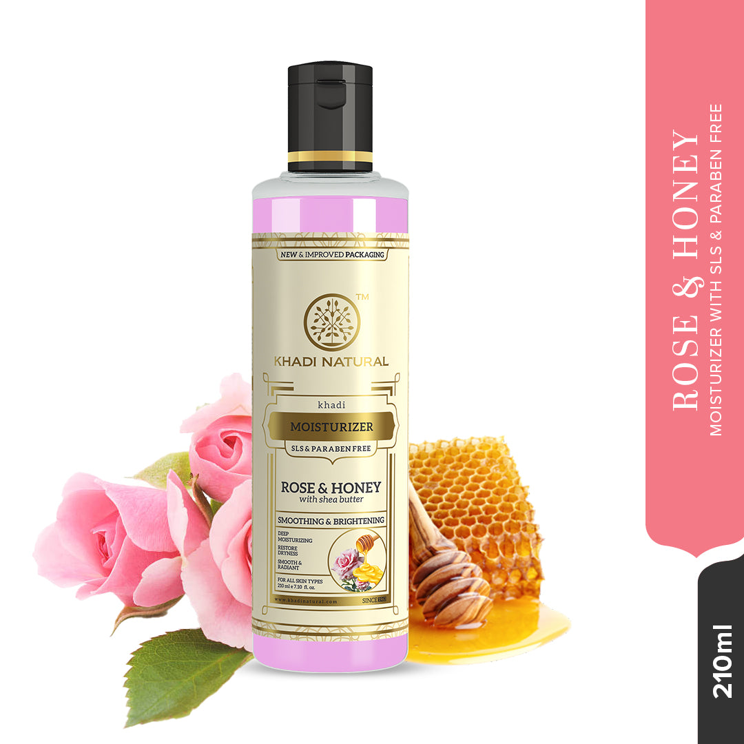 Khadi Natural Rose & Honey Moisturiser Sls & Paraben Free 210 ml