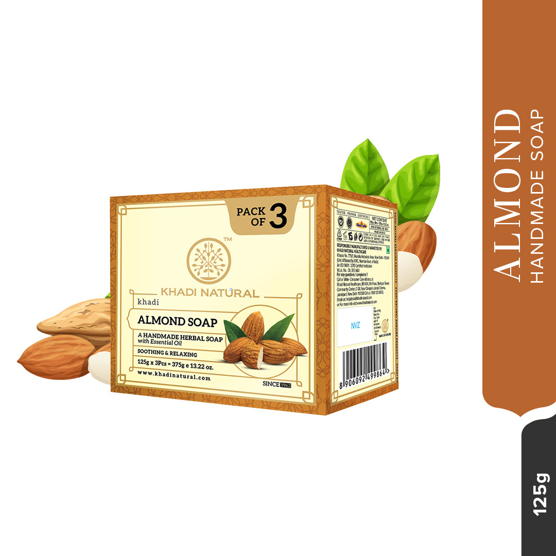 Khadi Natural Almond Soap (Pack of 3)