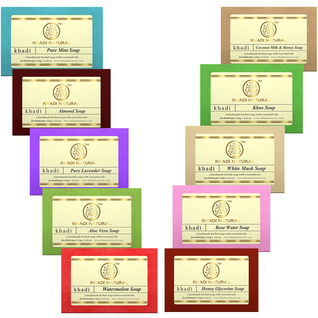 Khadi Natural Soap (Value Pack of 10)