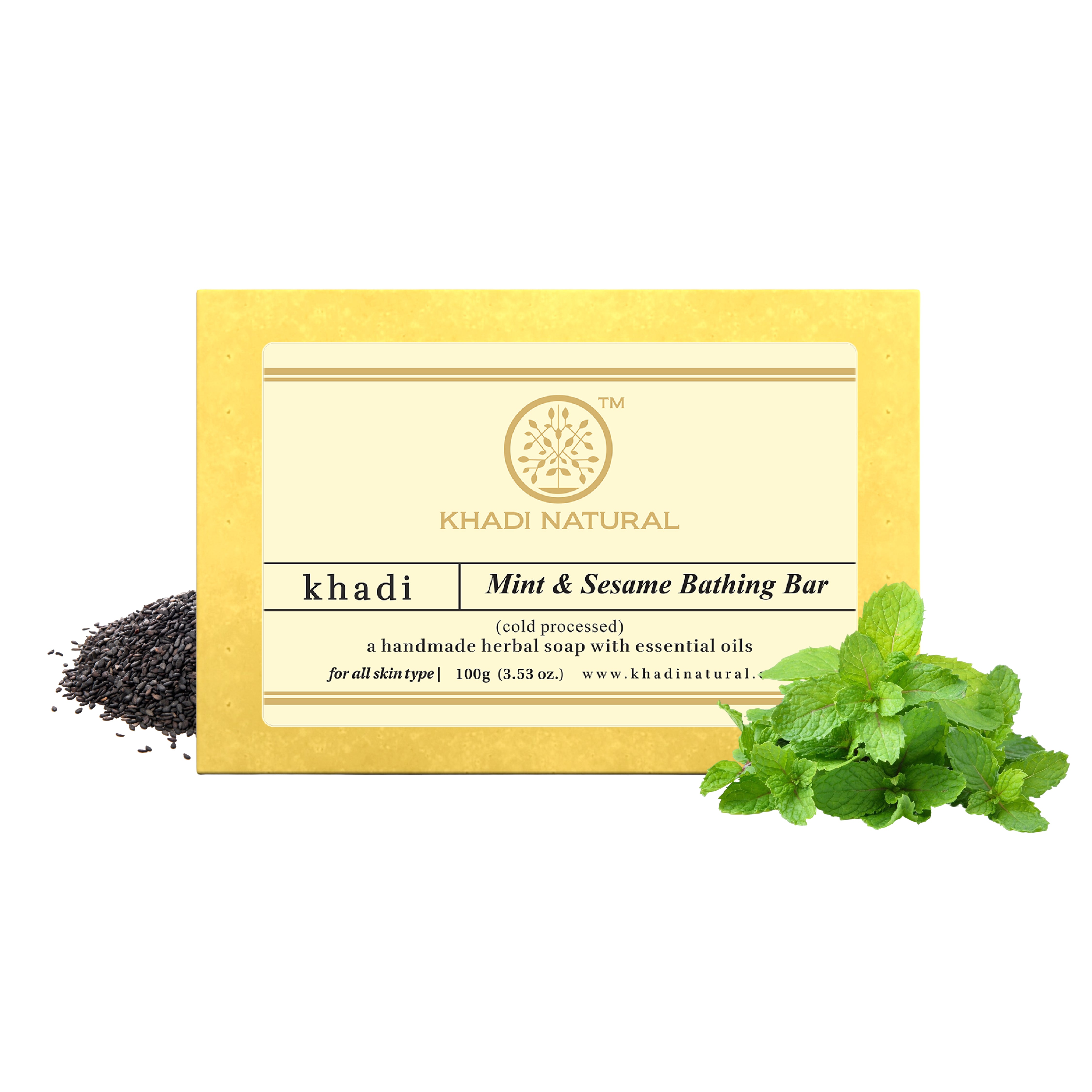 Khadi Natural Mint & Sesame Seeds Soap - 100gm