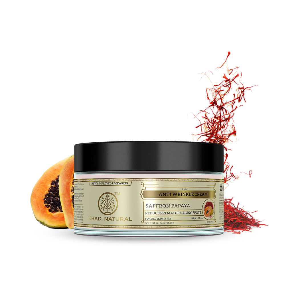 Khadi Natural Saffron & Papaya Anti Wrinkle Cream - 50 g
