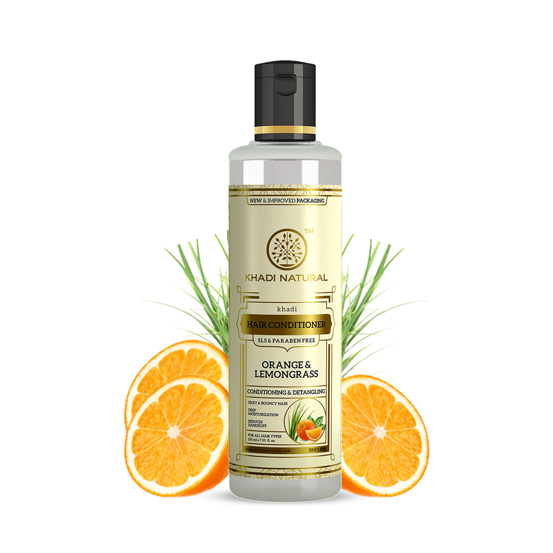 Khadi Natural Herbal Orange Lemongrass Hair Conditioner- Sls & Paraben Free-210