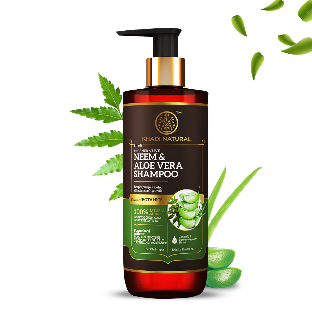 Khadi Natural Neem & Aloe Vera Hair Cleanser - Paraben, Silicones, Sulphate, Color, Salt & Artificial Fragrance Free