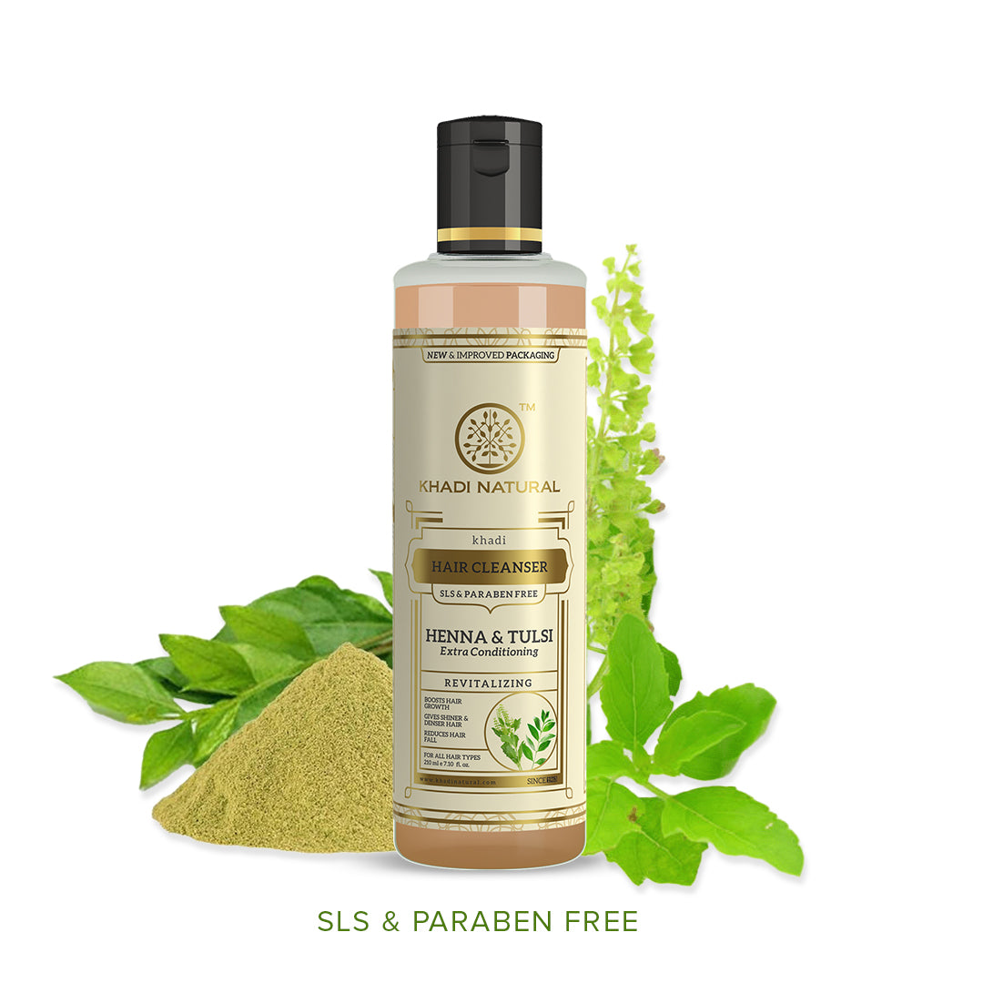 Khadi Herbal Heena Tulsi extra conditioning Shampoo SLS & Paraben Free
