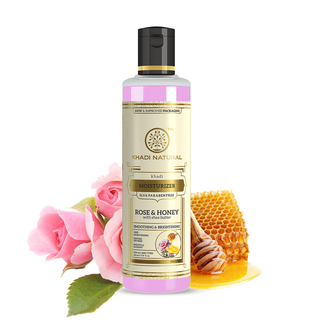 Khadi Natural Rose & Honey Moisturiser Sls & Paraben Free 210 ml