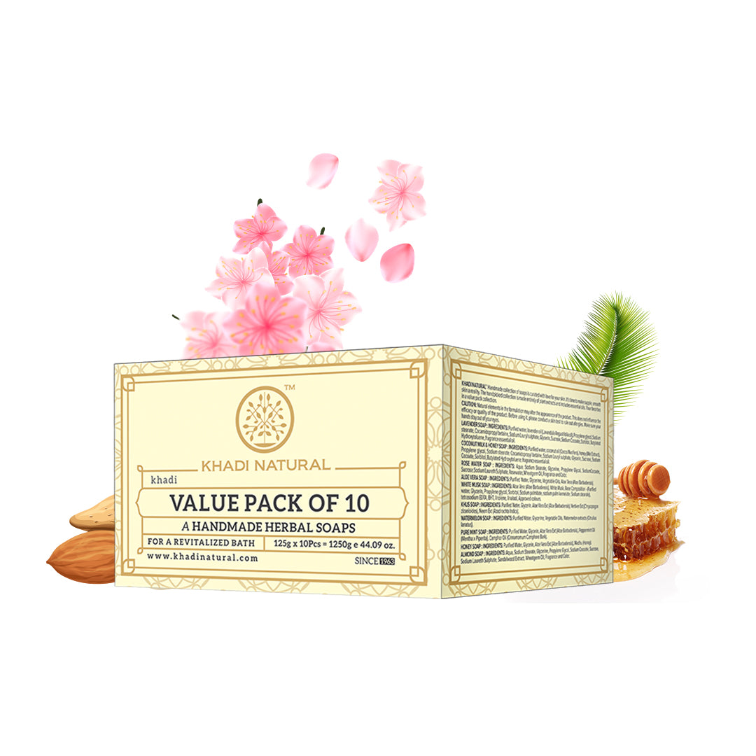 Khadi Natural Soap (Value Pack of 10)
