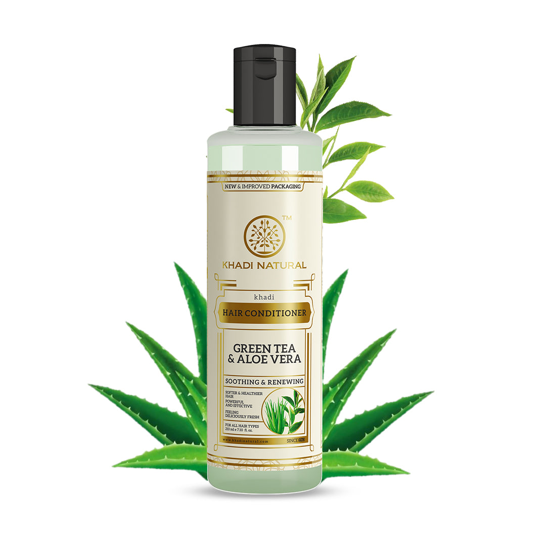 Khadi Natural Herbal Greentea & Aloevera Hair Conditioner-210 ml