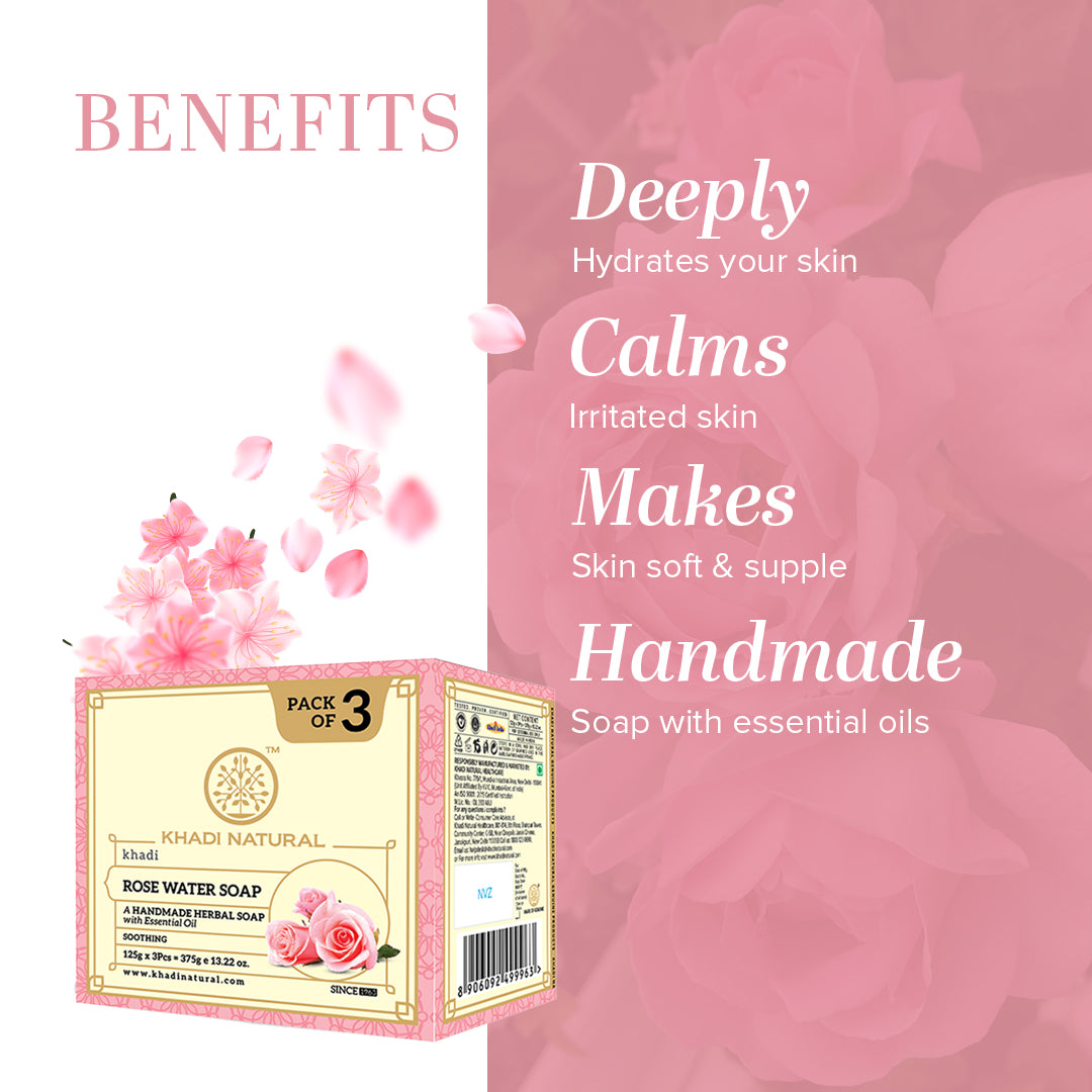 Khadi Natural Benefits of  Rosewater Soap