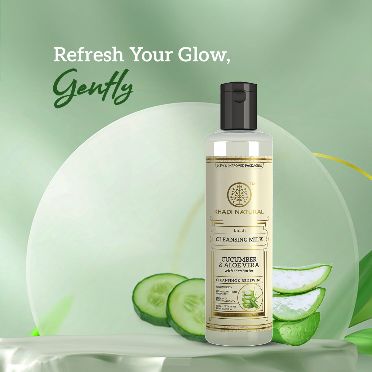 Khadi Natural Cucumber & Aloevera Cleansing Milk - 210ml