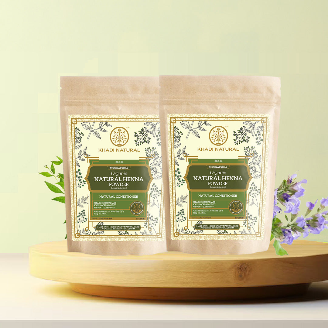 KHADI NATURAL Organic Herbal Henna Powder - 100% Natural - 100 g