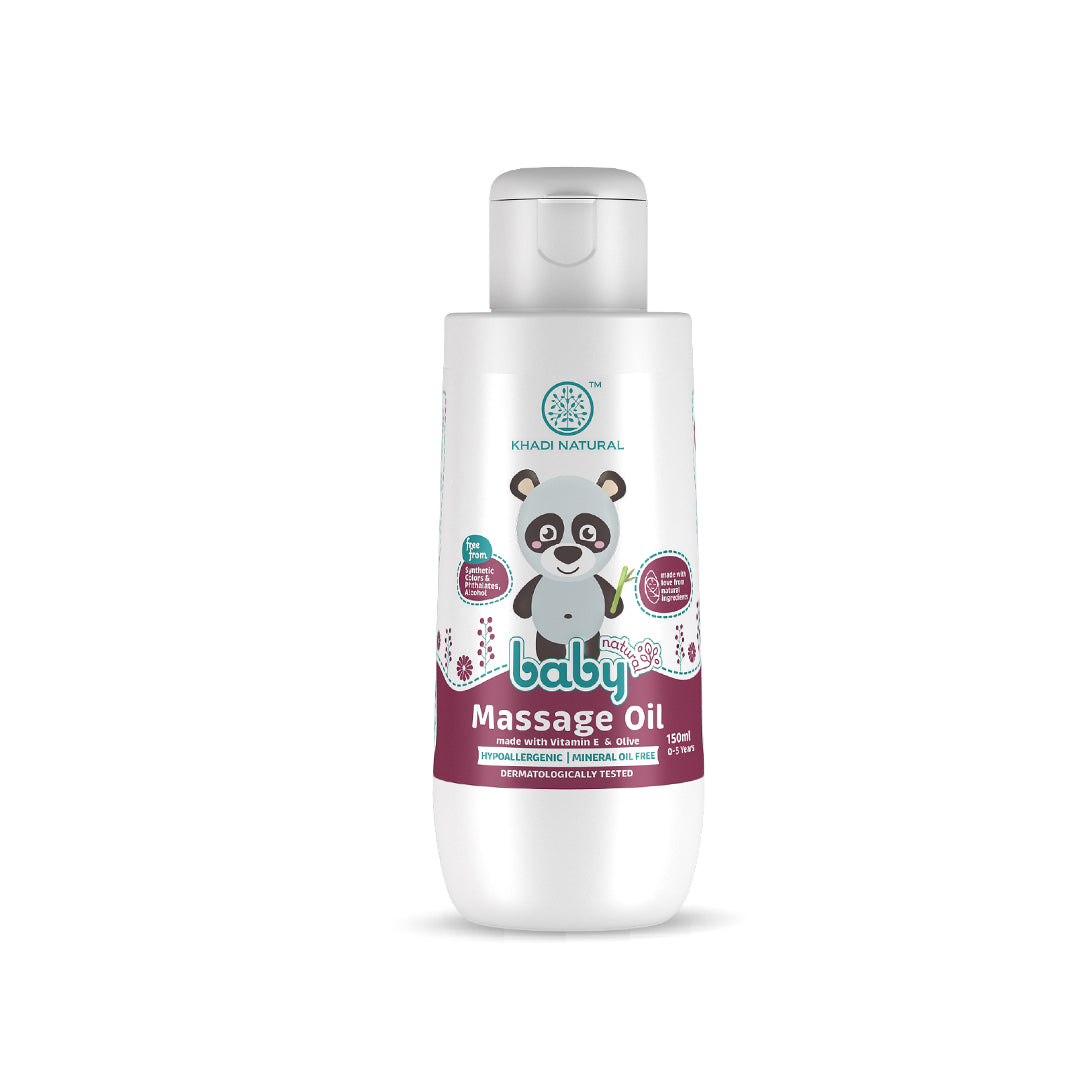 Khadi Natural Baby Massage Oil with Vitamin E and Olive, For Moisturizing Skin, 150ml