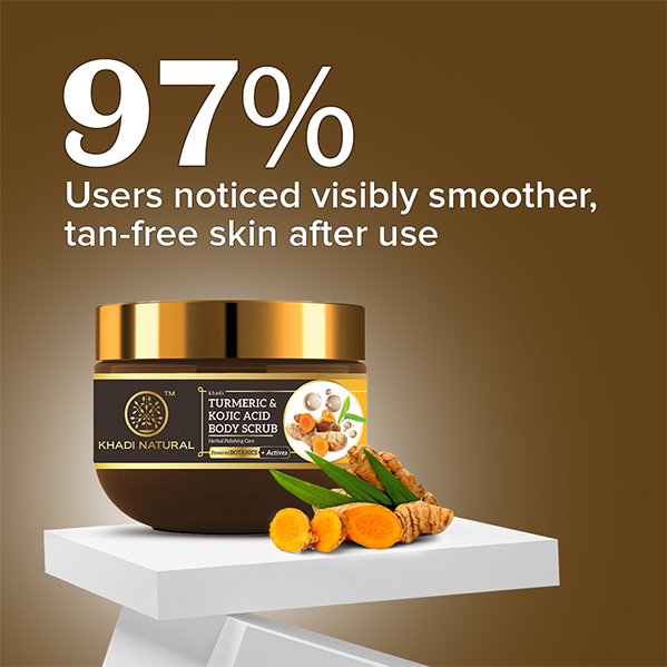 Khadi Natural Powered Botanics Turmeric & Kojic Acid Body Scrub – 200gm