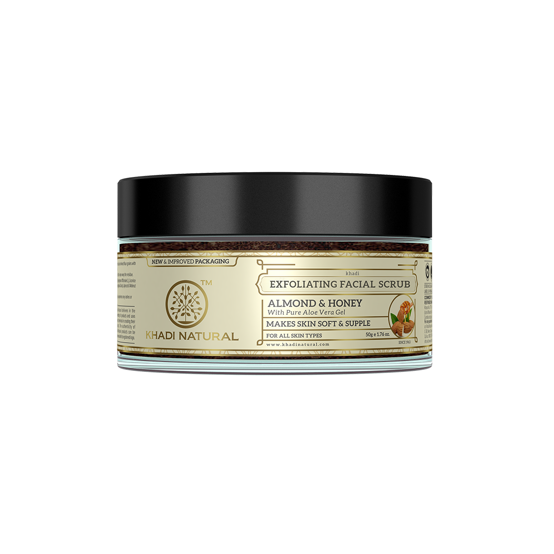 Khadi Natural Almond & Honey Facial Massage Gel With Scrub-50 g