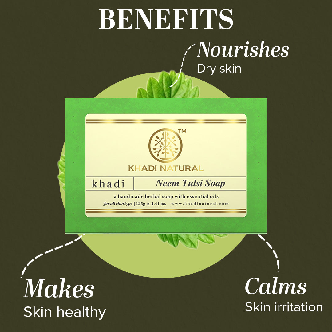 Khadi Natural Neem-Tulsi Soap 125g (Pack Of 8)