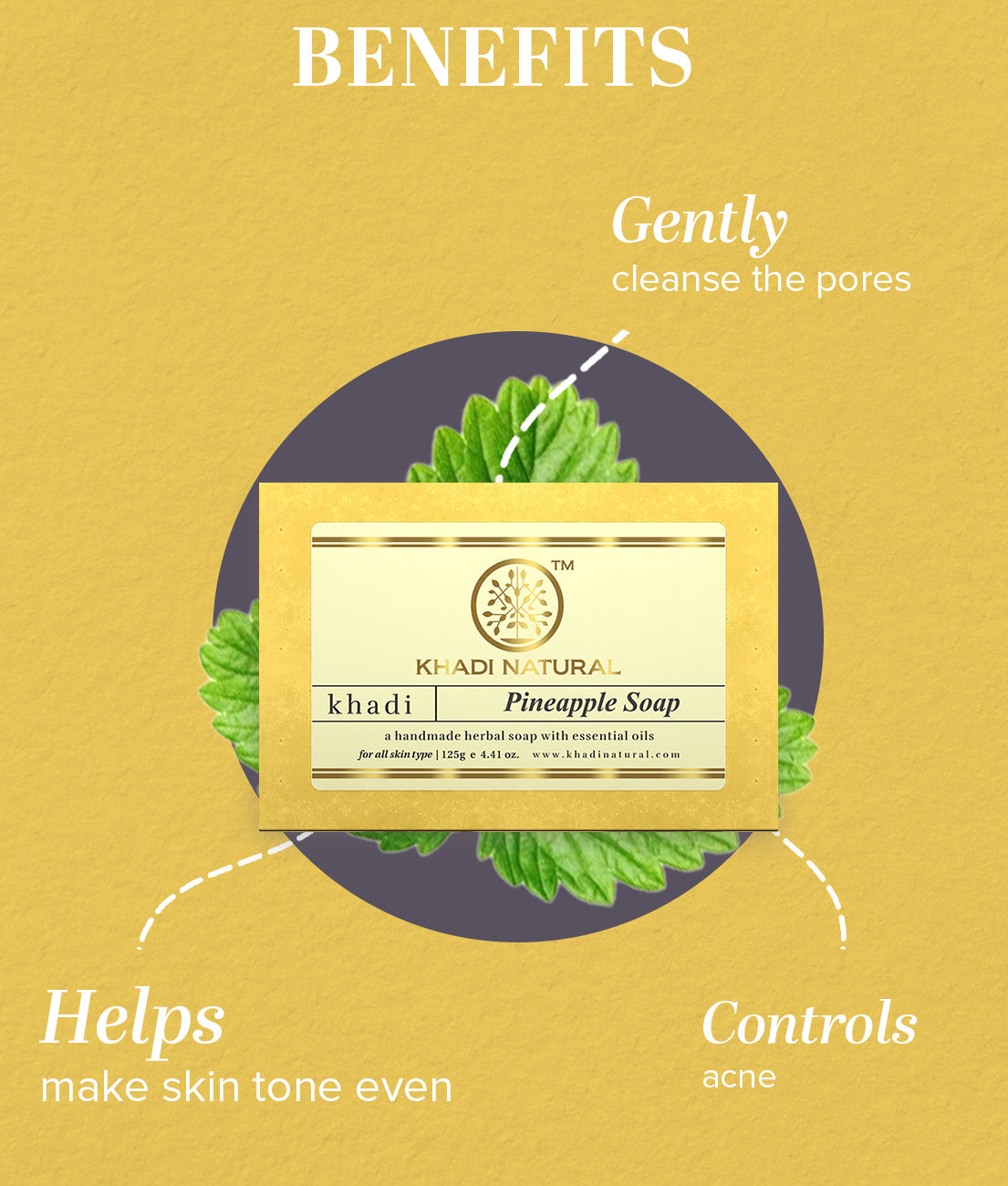 Khadi Natural Pineapple Soap 125g (Pack of 8)