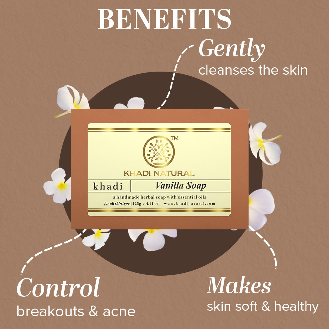 Khadi Natural Vanilla Soap 125g (Pack Of 8)