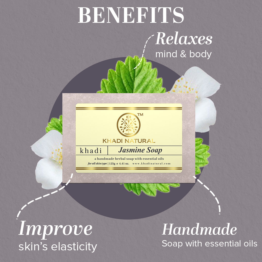 Khadi Natural Herbal Jasmine Soap 125g (Pack Of 8)