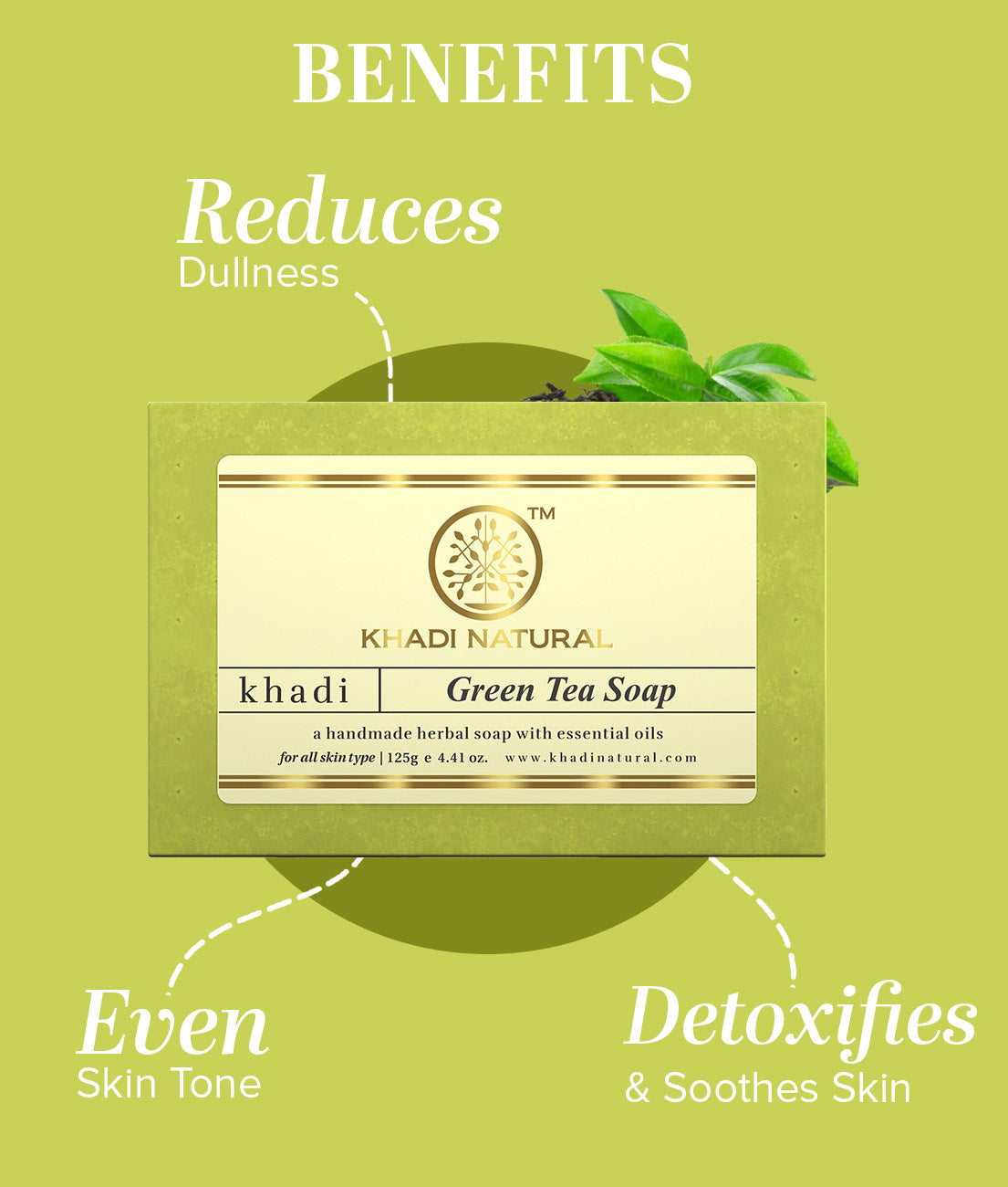 Khadi Natural Green Tea Soap 125 g (Pack of 8)