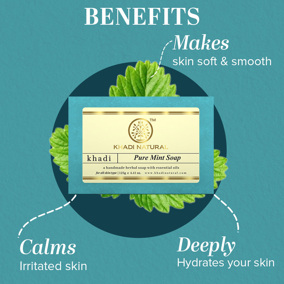 Khadi Natural Pure Mint Soap 125g (Pack Of 8)