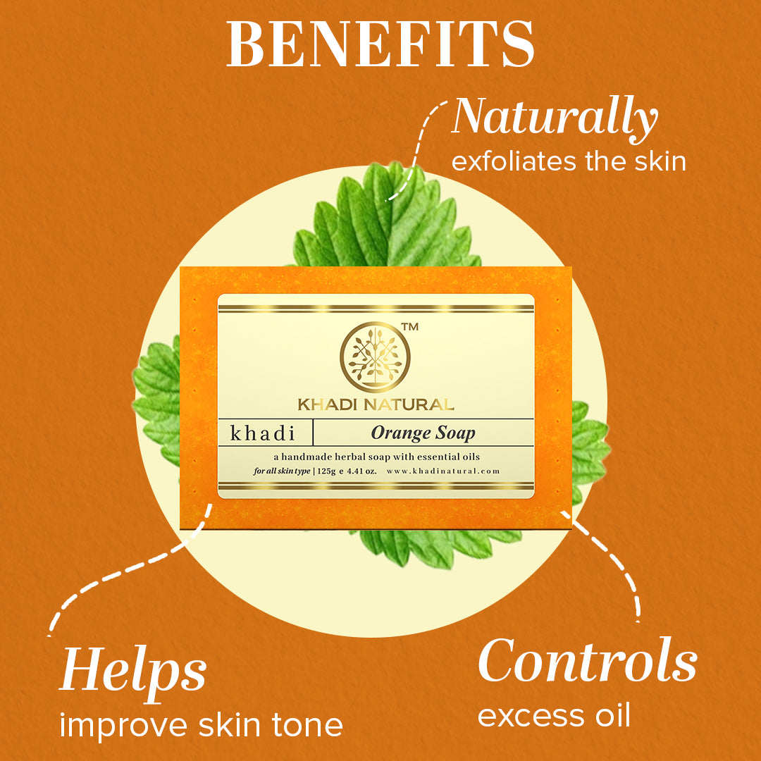 Khadi Natural Orange Soap 125g (Pack of 8)
