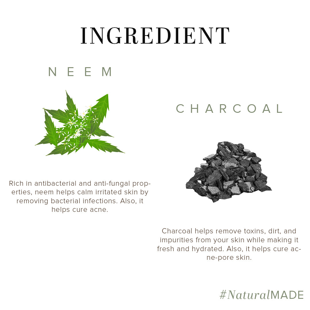 Khadi Natural Herbal Neem Charcoal Soap 125 g (Pack Of 3)