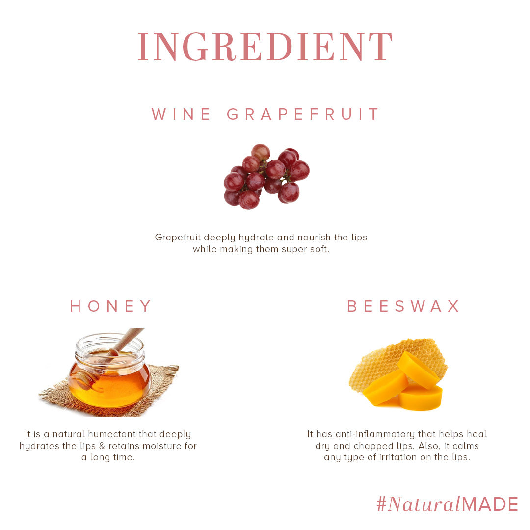 Khadi Natural Wine Grapefruit Lip Balm- With Beeswax & Honey-5 G