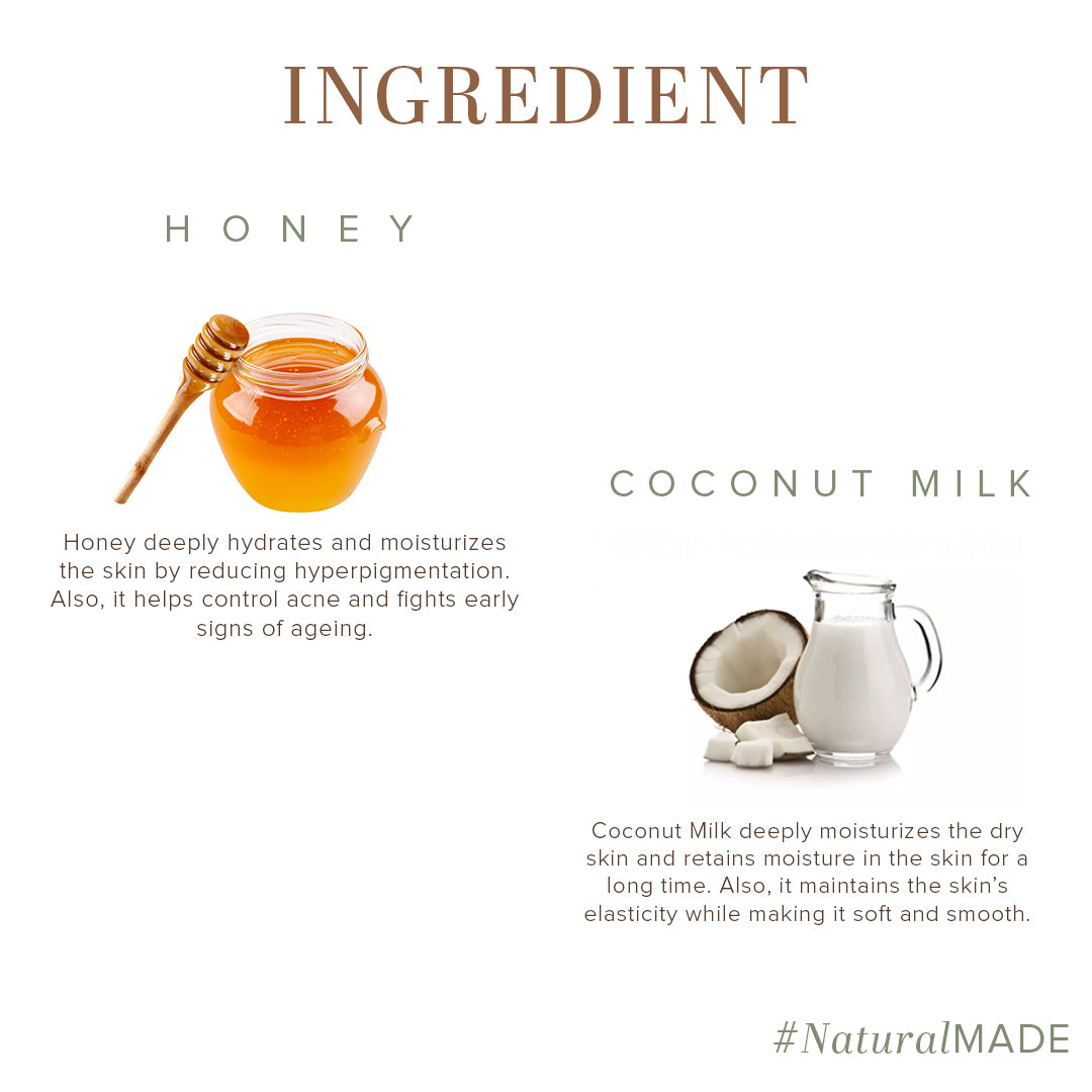 Khadi Natural Incredible Benefits of Honey & Coconut Milk