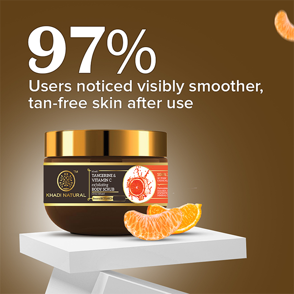 Khadi Natural Powered Botanics Tangerine & Vitamin C Exfoliating Body Scrub – 200gm