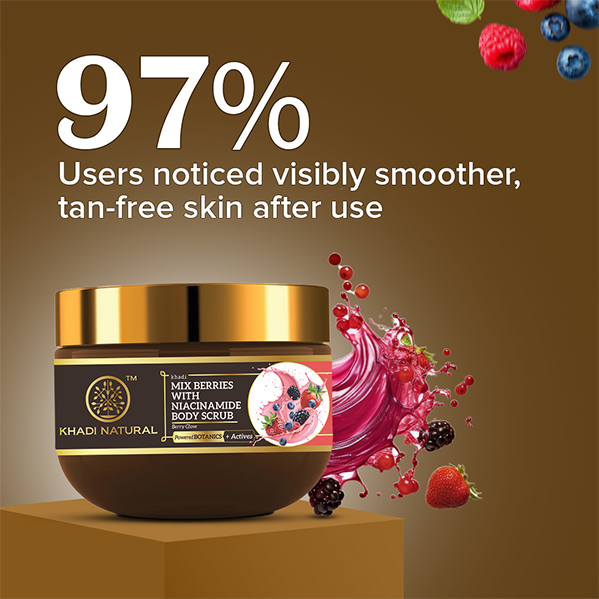 Khadi Natural Powered Botanics Mix Berries with Niacinamide Body Scrub – 200gm