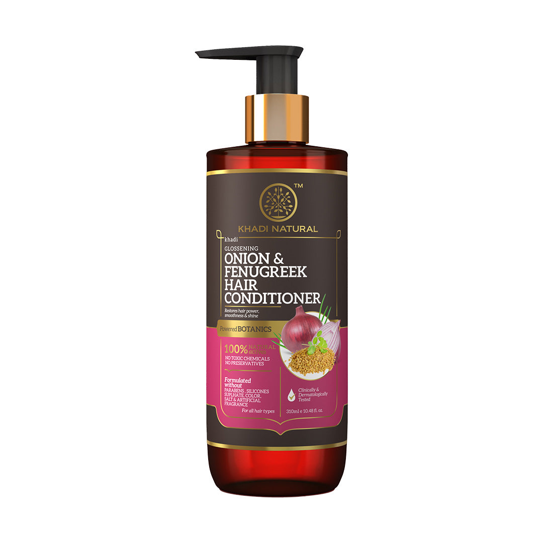 Khadi Natural Onion & Fenugreek Hair Conditioner - Paraben, Silicones, Sulphate, Color, Salt & Artificial Fragrance Free-310 ml