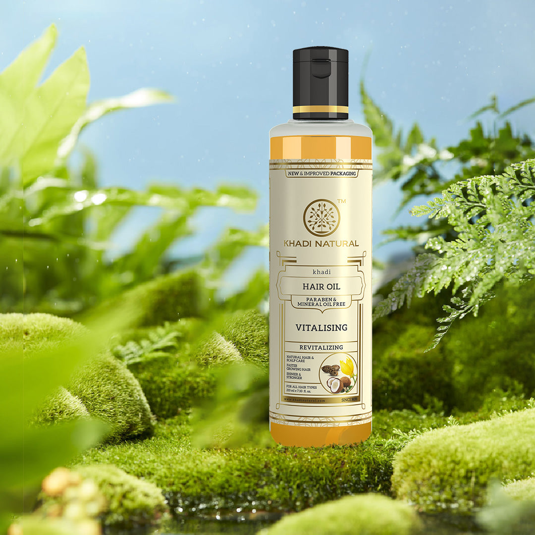 Khadi Natural Vitalising Hair Oil Paraben Mineral Oil Free 210 ml