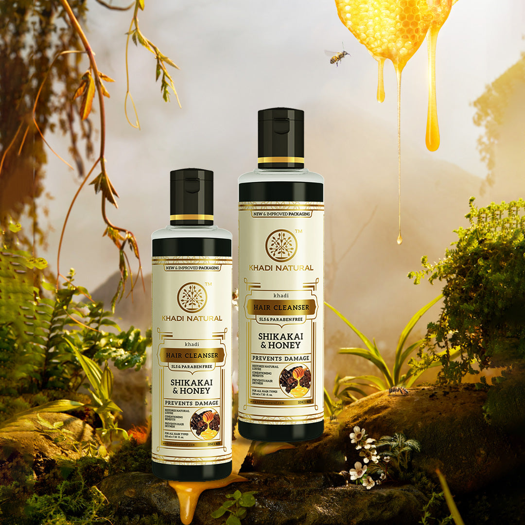 Khadi Natural Shikakai & Honey Hair Cleanser - Sls & Paraben Free-210 ml