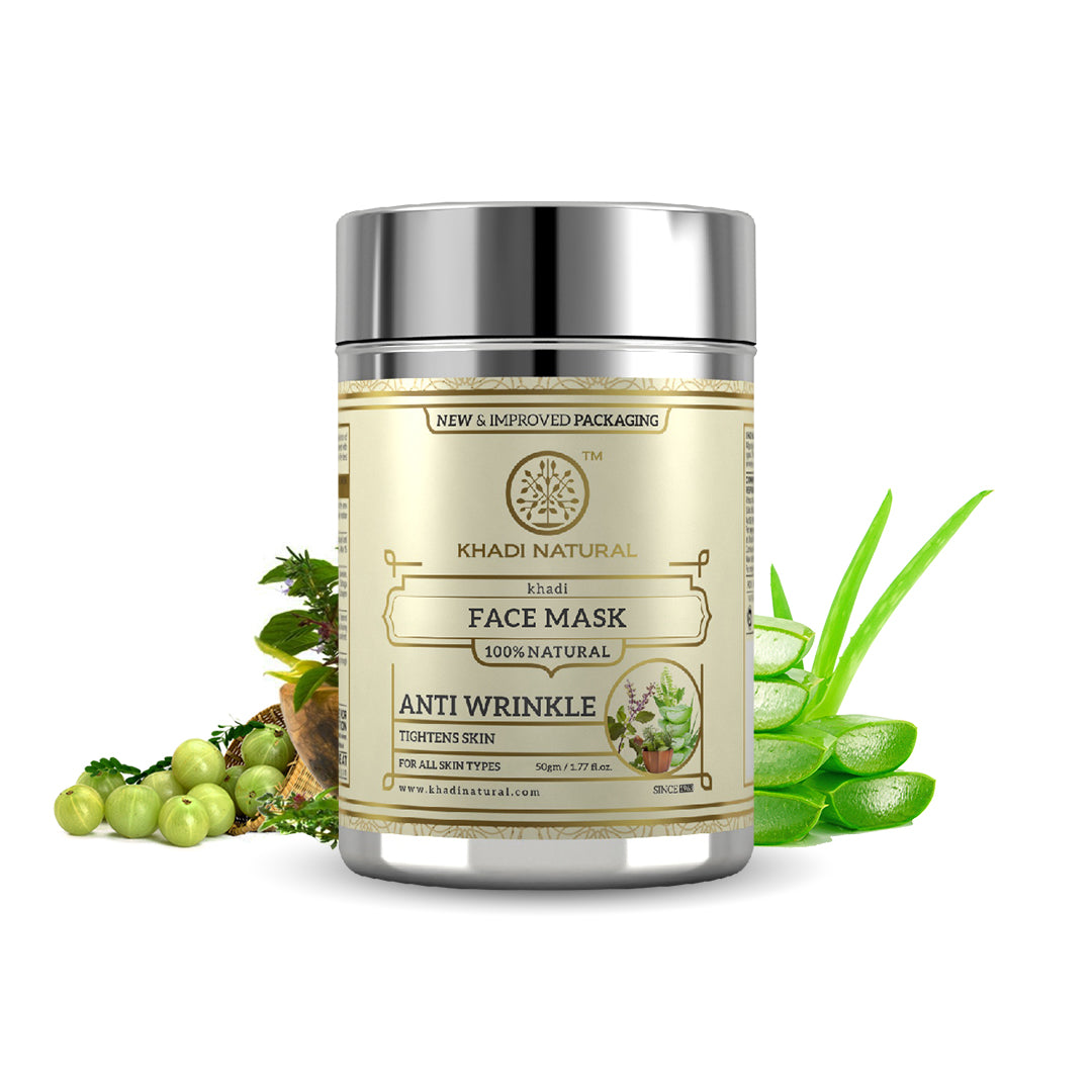 Khadi Natural Anti Wrinkle Face Mask (Set Of 2)
