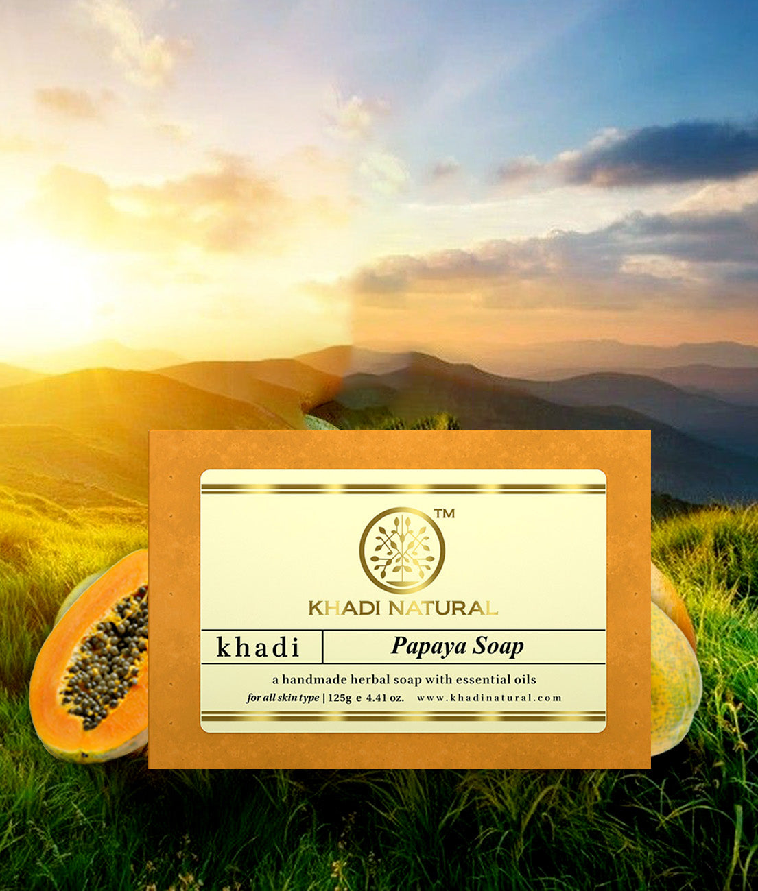 Khadi Natural Papaya Soap 125g