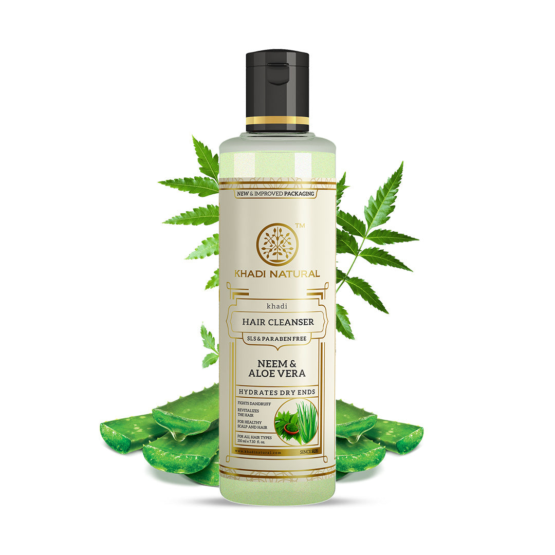 Khadi Natural Neem & Aloevera Herbal Hair Cleanser- Sls & Paraben Free-210 ml