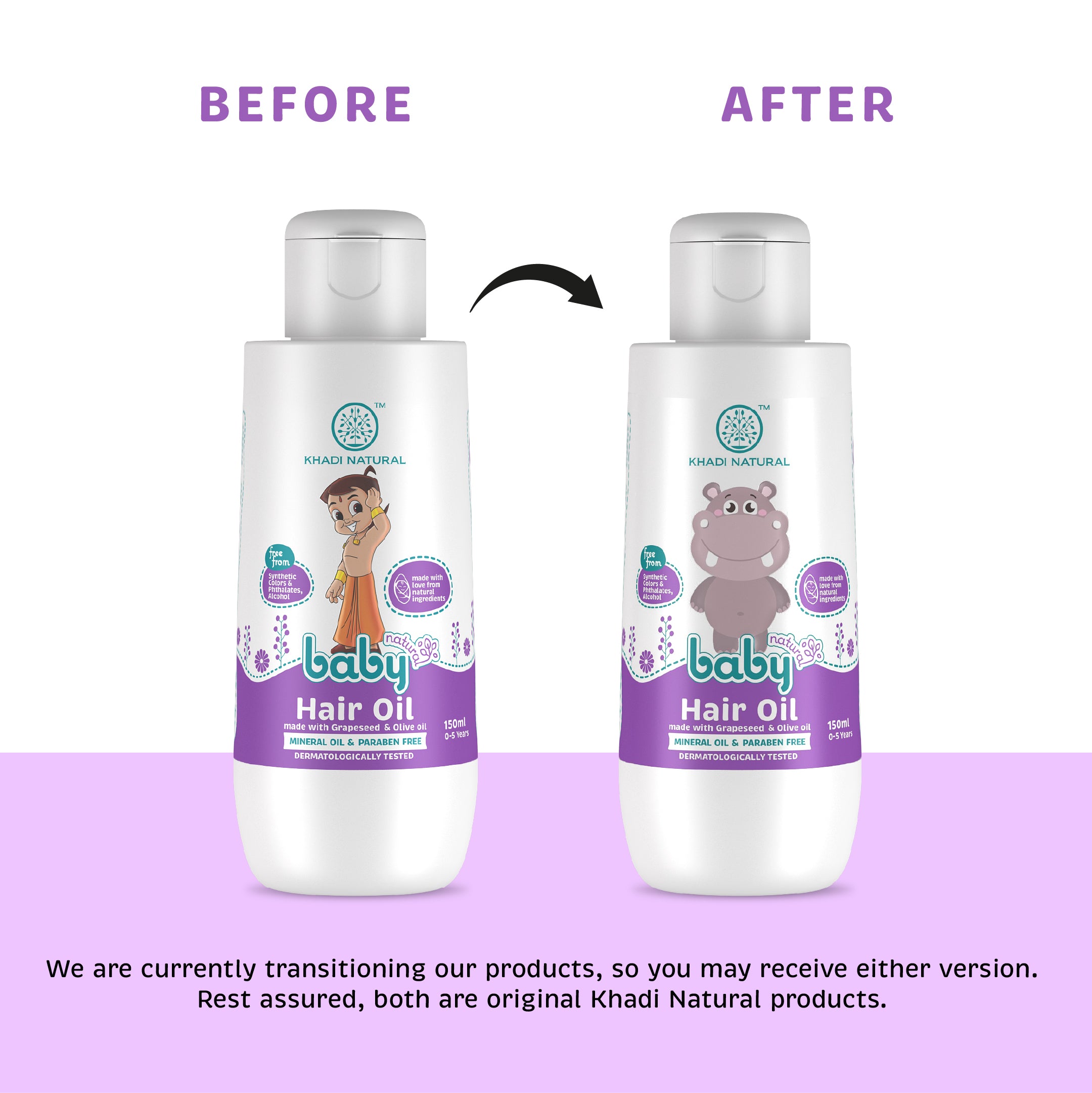 Khadi Natural Baby Hair Oil with Grapeseed and Olive, Lightweight and Non Sticky Formula, 150ml
