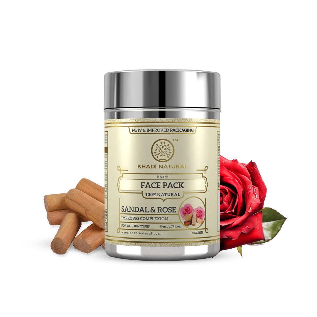 Khadi Natural Sandal & Rose Face Pack - 50 g