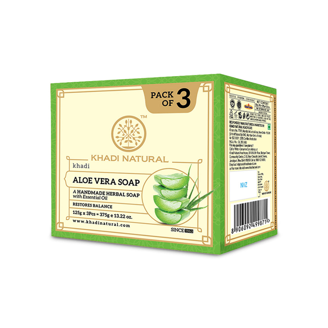Khadi Natural Aloevera Soap 125 g (Pack Of 3)