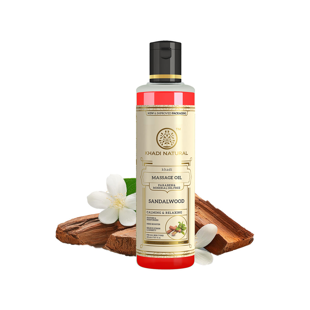 Khadi Natural Sandalwood Massage Oil- Without Mineral Oil-210 ml