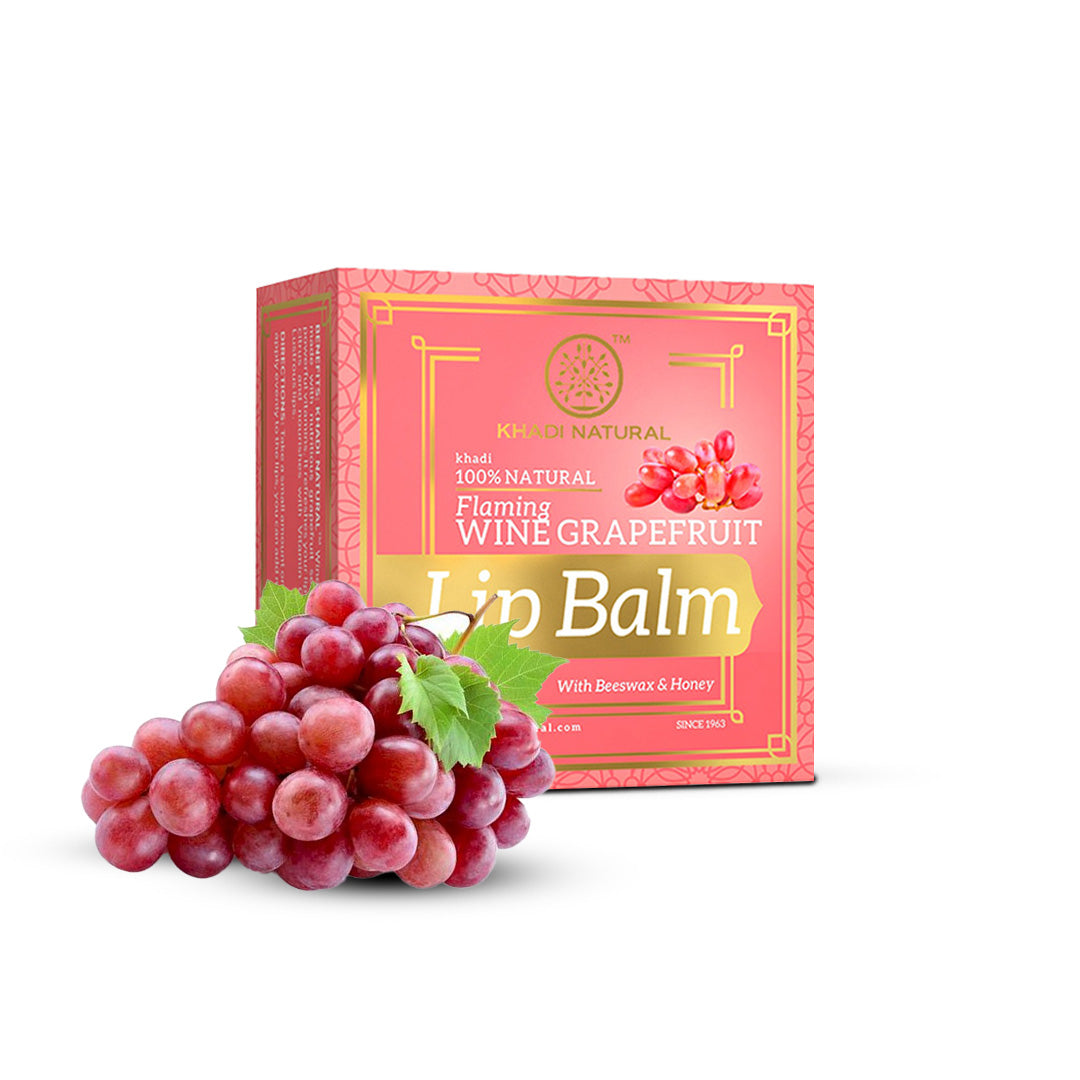 Khadi Natural Wine Grapefruit Lip Balm- With Beeswax & Honey-5 G