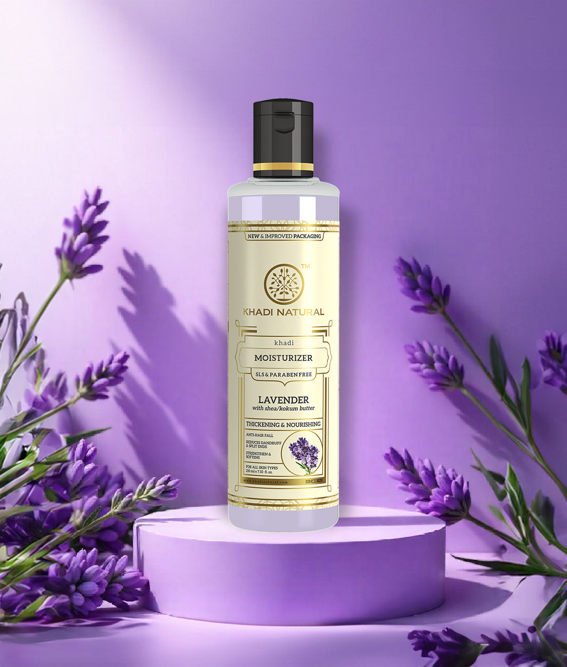 Khadi Natural Lavender Moisturizer- With Sheabutter- Paraben Free-210 ml