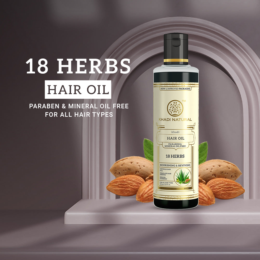 Khadi Natural 18 Herbs Hair Oil Paraben Mineral Oil Free 210 ml