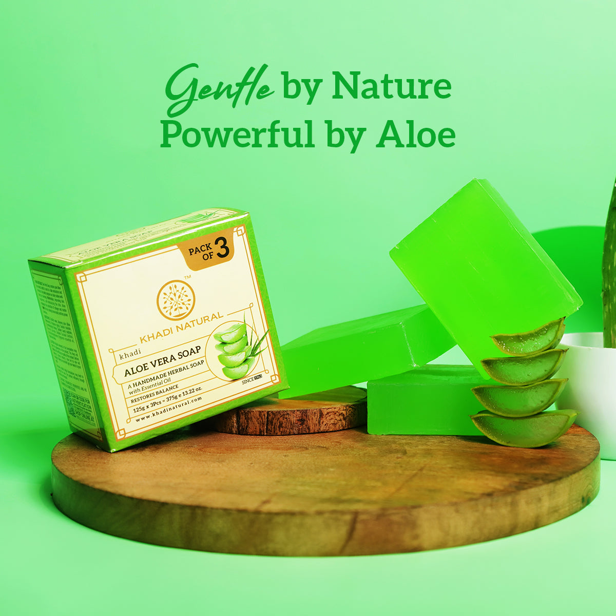Khadi Natural Aloevera Soap 125 g (Pack Of 3)