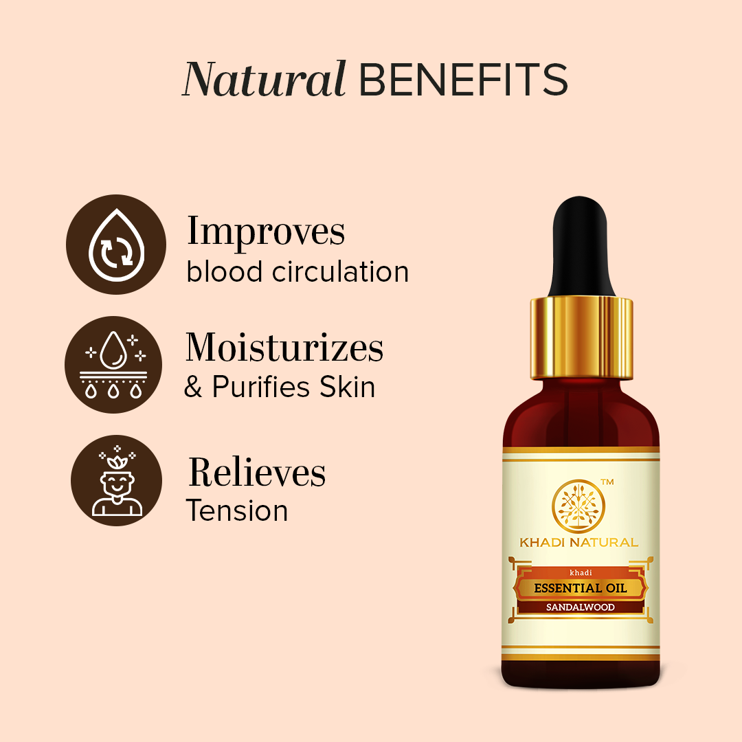 Khadi Natural Sandalwood - Pure Essential Oil - 15 ml