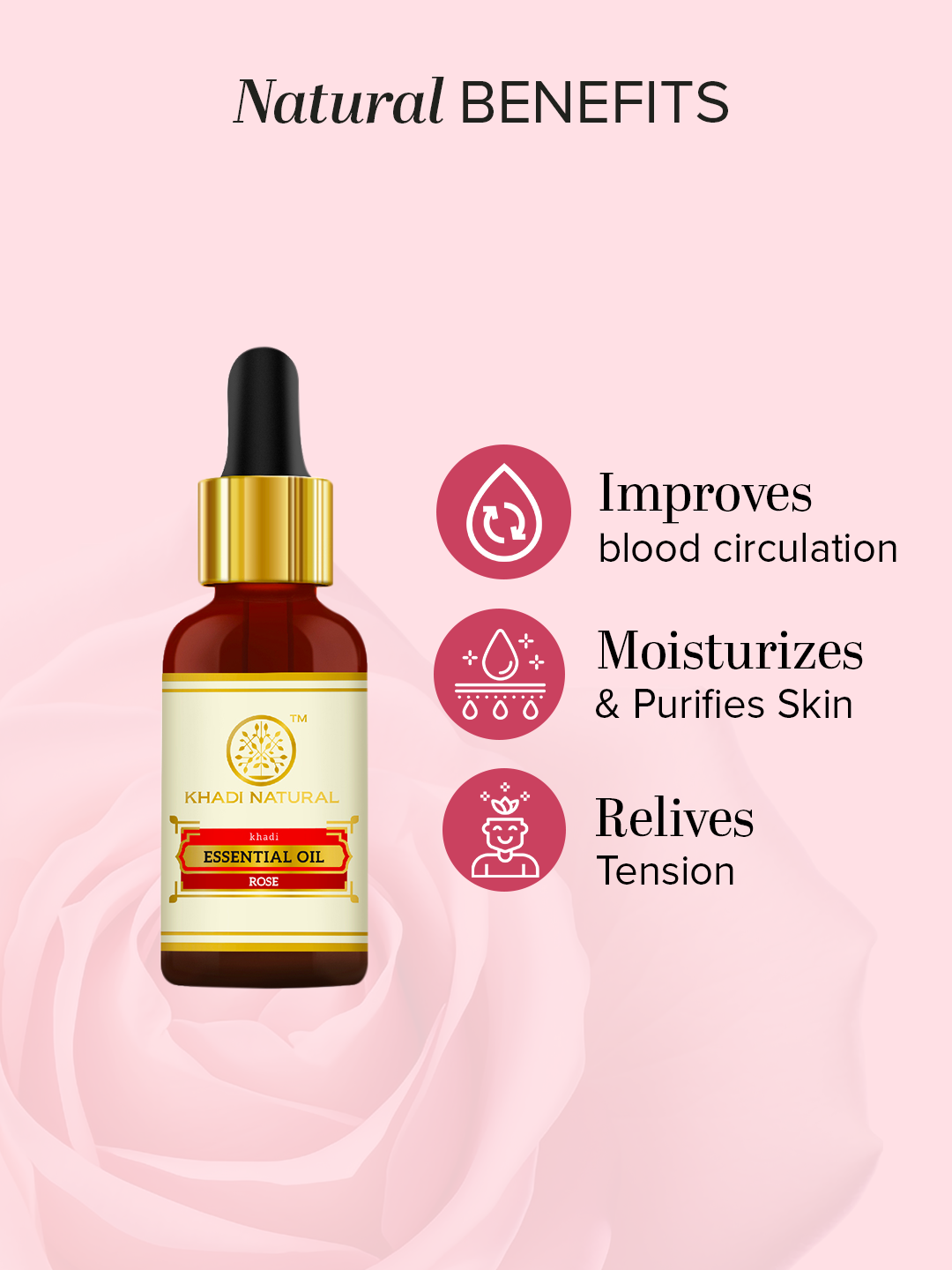 Khadi Natural Rose - Pure Essential Oil - 15 ml