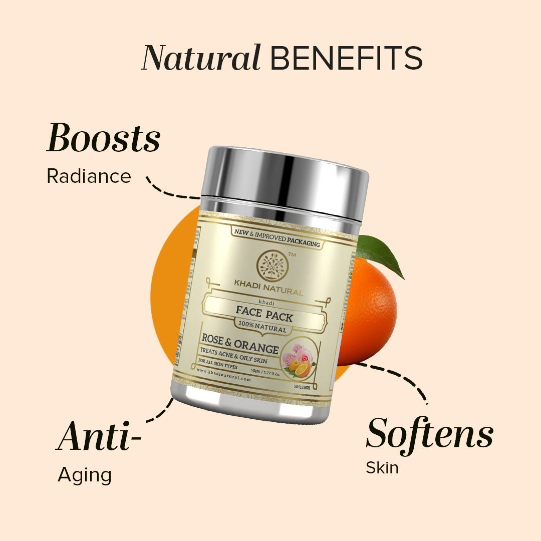 Khadi Natural Rose & Orange Face Pack - 50 g