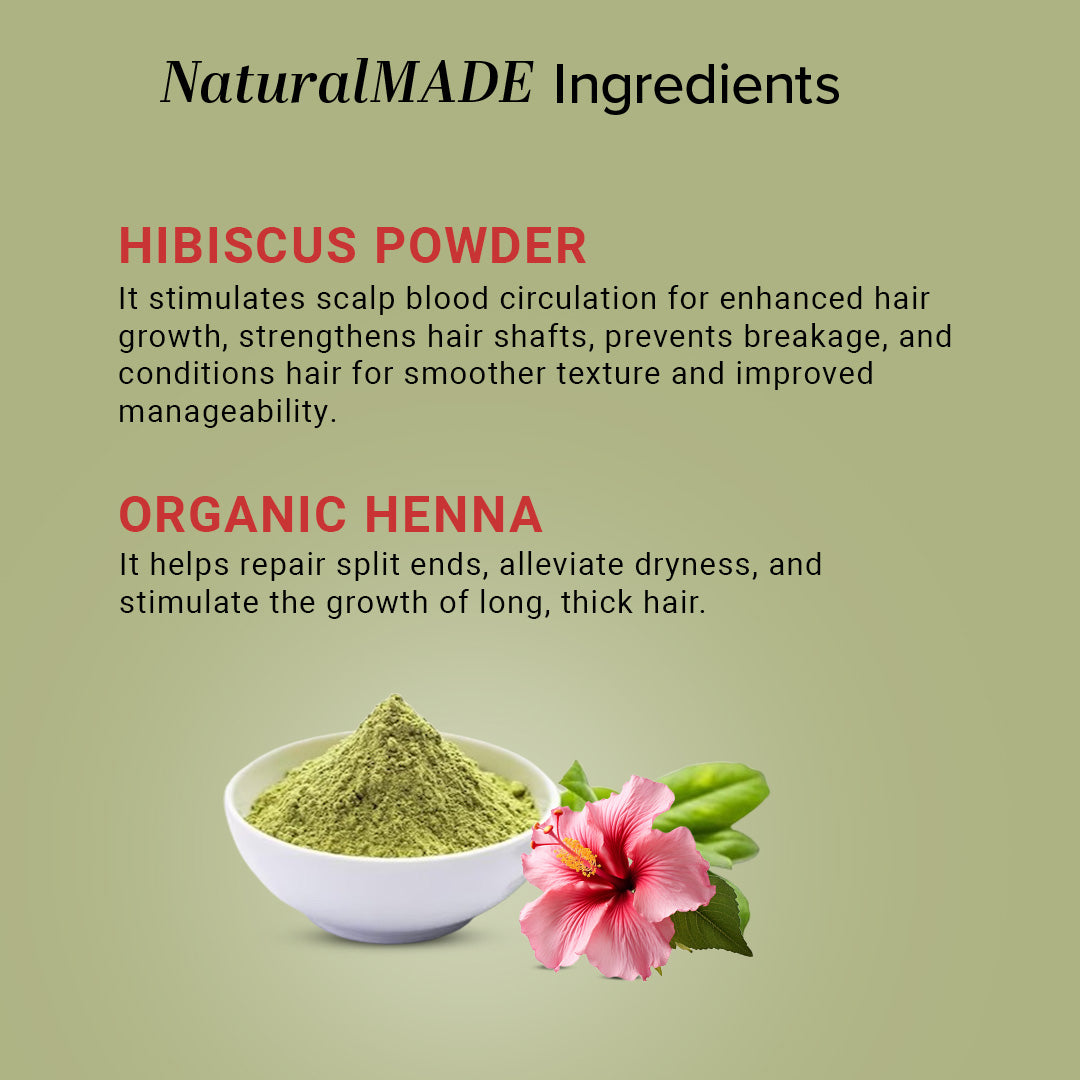 Organic Henna & Hibiscus Flower Powder - 100% Natural-100 g